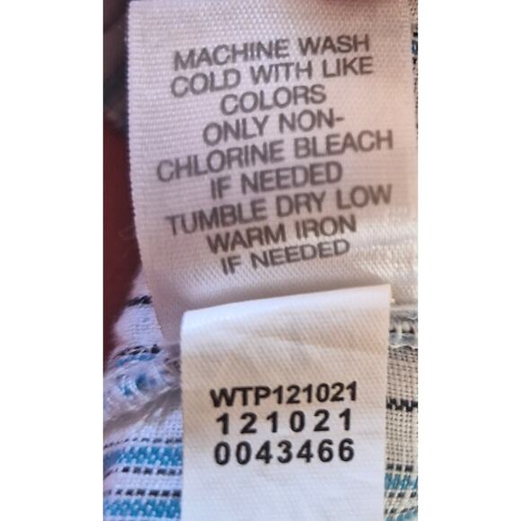 J. Jill Women Medium Blue White Striped Nautical Linen Relaxed Fit Tunic Top - Picture 6 of 6